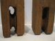 4 Stück Kleine Umlenkrolle Aus Holz Sehr Alt 10cm Hoch Shabby Stil Original, vor 1960 gefertigt Bild 1