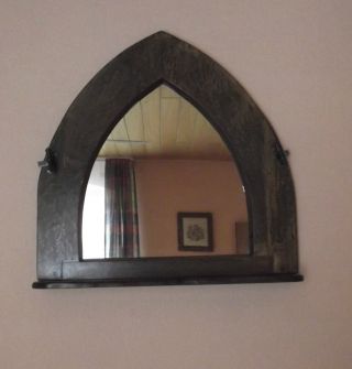 Antikes Fenster Mit Spiegel (spiegelfenster) Massiv Eiche Bild