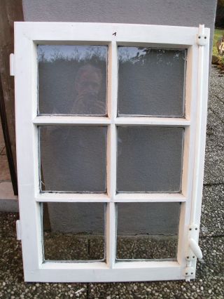 Altes Sprossenfenster Nr.  1,  Holz,  6 Scheiben,  Shabby Chic,  Landhaus,  Vintage Top Bild
