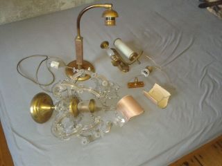 Alte Lampen - Teile - Messing? - Leuchten - Art Deco - Konvolut Bild