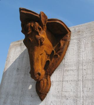 Lebensgroß Pferdekopf Pferdebüste Sockel Pferd Eisen,  Wandkonsole,  Regal Bild