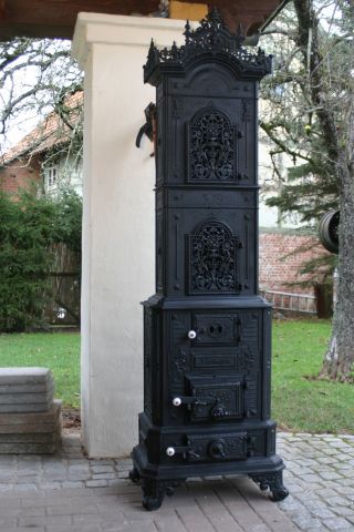 Antiker Gußofen Prunkofen Füllregulierofen Ofen Gründerzeitofen Um 1880 Bild
