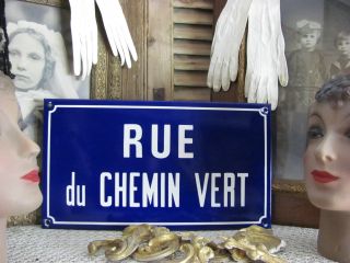 Frankreich Antikes Französisches Strassenschild Paris Emailleschild Shabby Email Bild