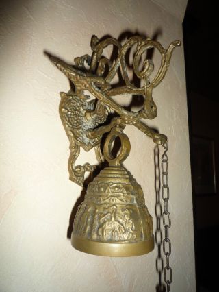 Antike Türglocke,  Messing Glocke,  Wandglocke,  Haustürglocke,  Shabby Chic,  Nostalgie Bild
