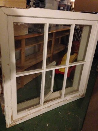 Altes Holzfenster Mit Rahmen,  Shabby,  Chic,  Deko,  Antik,  Weiß,  Selten Bild