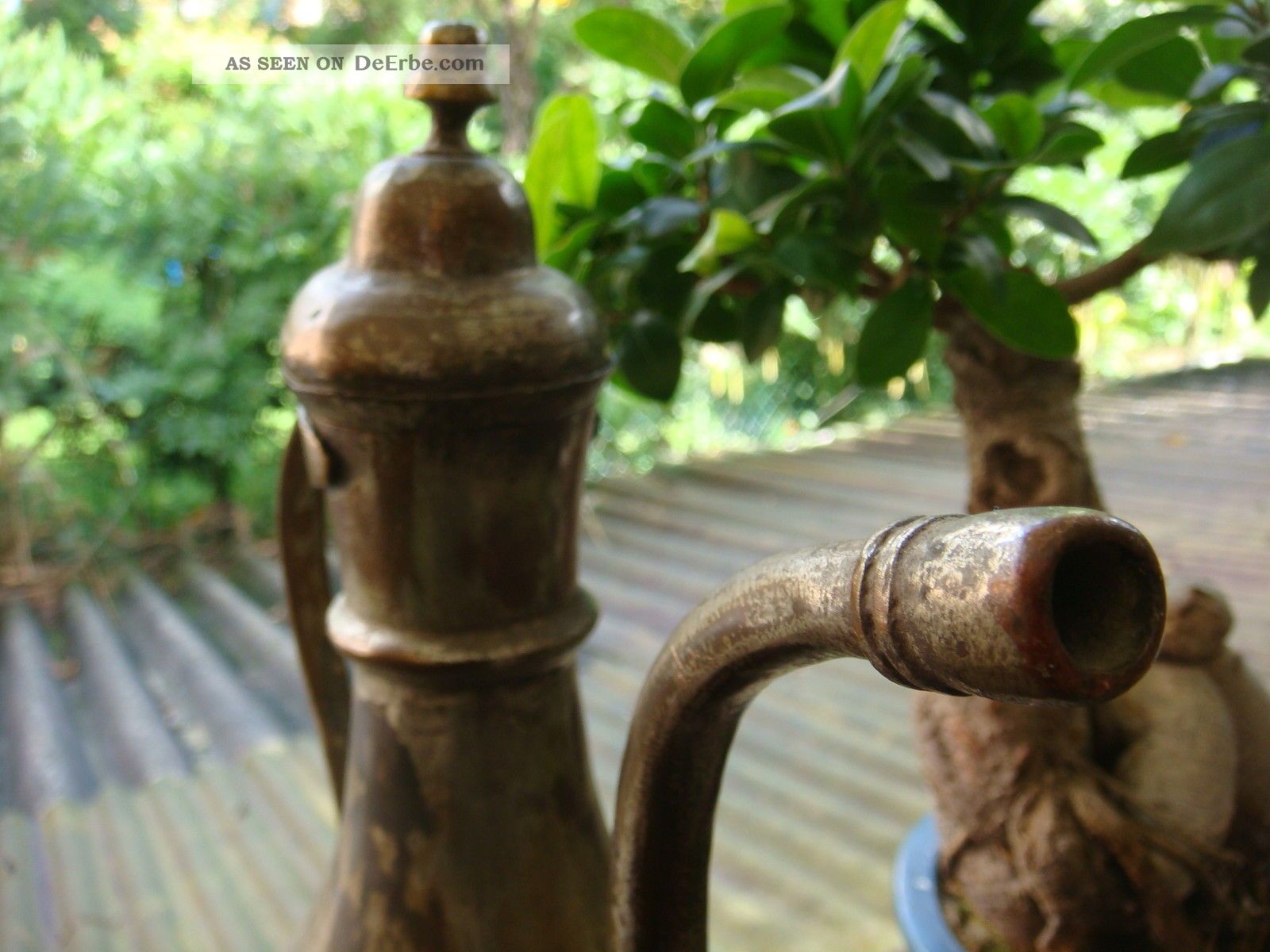 Alte Kupfer Gießkanne Wasserkanne Antik Garten Terrasse Deko Pflanzen