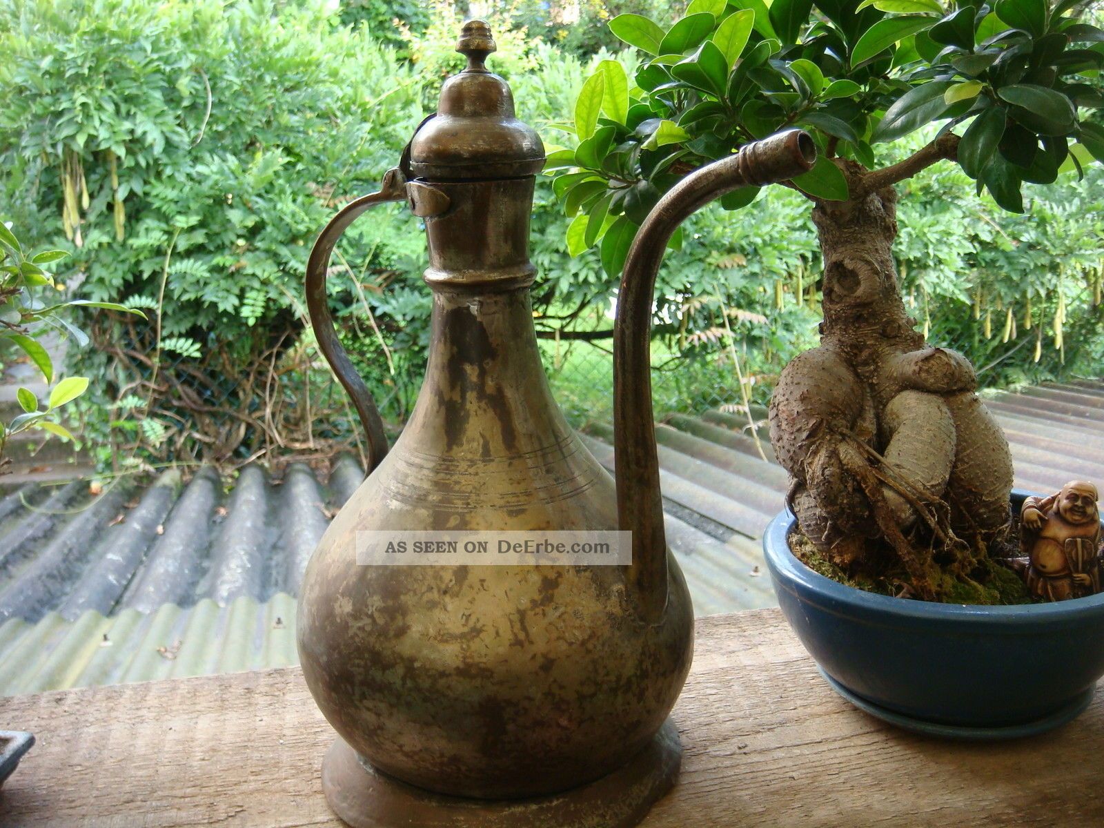 Alte Kupfer Gießkanne Wasserkanne Antik Garten Terrasse Deko Pflanzen