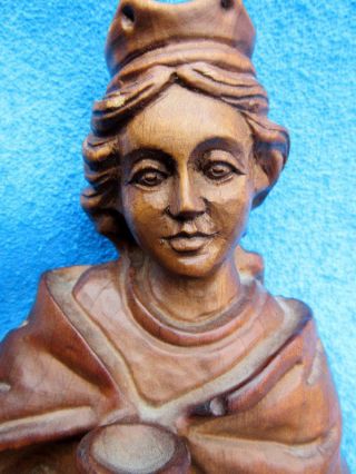 Heilige Barbara - Patronin Der Bergleute - Heiligenfigur Aus Holz Geschnitzt - Bild