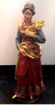 Große Holzfigur Frau Mit Ähren Bemalt Vergoldet Handgeschnitzt 60 Cm Holzarbeiten Bild 1