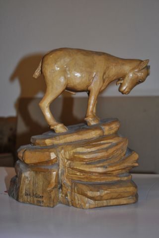 Ziege,  Ziegenbock Aus Sammlung,  Geschnitzt,  Holz Bild