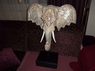 Figur Elefant Spiegel Verspiegelt Mosaikfigur Mosaik Holz Indisch Indien Bild