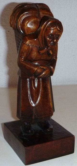 Alte Geschnitzte Figur Bäuerin,  Rhönschnitzerei Um 1920,  Arthur Döll,  Meiningen Bild