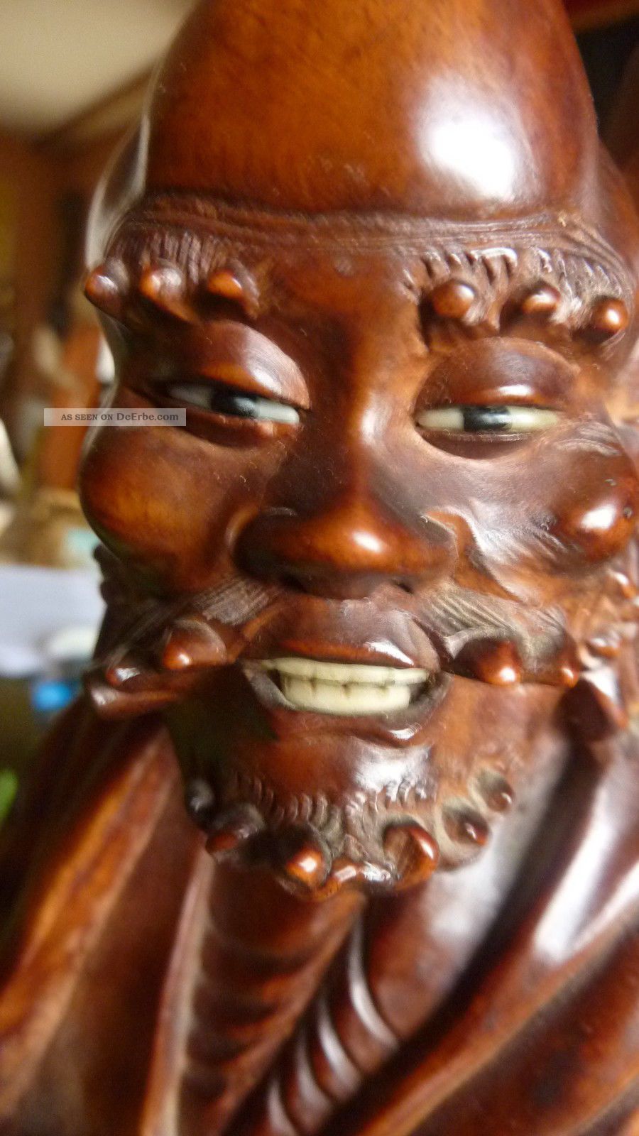 Buddha Handschnitzerei Wanderer Feine Detaillierte Arbeit Edelst 39cm Hoch Holzarbeiten Bild