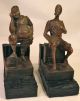 2 Buchstützen Holzfiguren Don Quijote / Sancho Panza Dekoration Holzarbeiten Bild 1