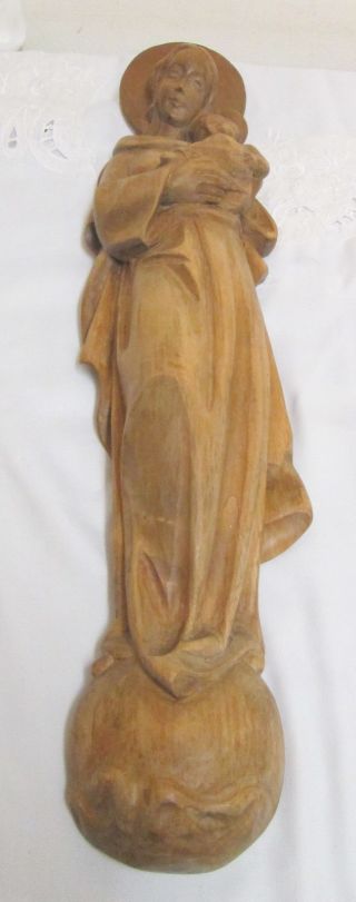 Große Madonna Mit Kind Geschnitzt In Bergahornholz Bild