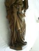 Alte Holzfigur Ca 43 Cm Geschnitzt Apostel Matthias Sign.  Josef Fink Köln 1897 Skulpturen & Kruzifixe Bild 2