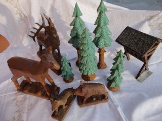 Handgeschnitzte Figuren Und Bäume,  Für Außen,  Groß,  Bis 30cm,  Weihnachtsschmuck Bild