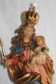 Holz Geschnitzte Hl.  Madonna Mit Kind Gold Und Bunt Gefasst 32 - 38 Cm Mit Sockel Skulpturen & Kruzifixe Bild 1