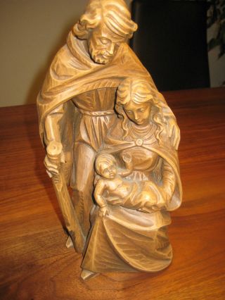 Antike Holzgeschnitzte Madonna; Josef Mit Kind Geschätzt Auf Um 1900 Größe 26cm Bild