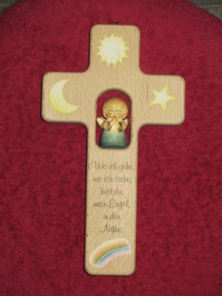 Sehr SchÖnes Kinder Kreuz - Holz - Mit Schutzengel - Neuware Bild