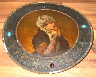 Ritter Wandteller - Damenportrait Ca.  18.  - 19.  Jahrhundert Bild