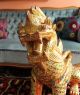 2 Wunderschöne Große Fo - Hunde,  Blattvergoldet (tempelwächter,  Wächterlöwen) Holzarbeiten Bild 2