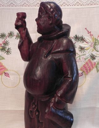 Große Holzfigur „mönch,  Kellermeister“ Höhe: 49cm Holzschnitzerei Figur 3 Kilo Bild