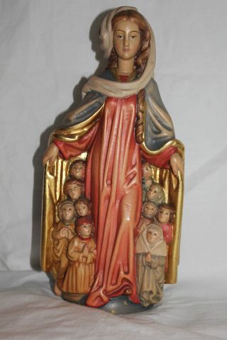Holz Geschnitzte Heiligenfigur Mit Umhang Gold Und Bunt Gefasst L Bild