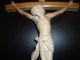 Jesus Christus Am Holzkreuz Kruzifix 60 Cm Oberammergauer Schnitzarbeit Skulpturen & Kruzifixe Bild 1