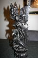 Tempel Götter Vishnu Garuda On Naga Holzfigur Buddha Schild Vogel Schildkröte Holzarbeiten Bild 1