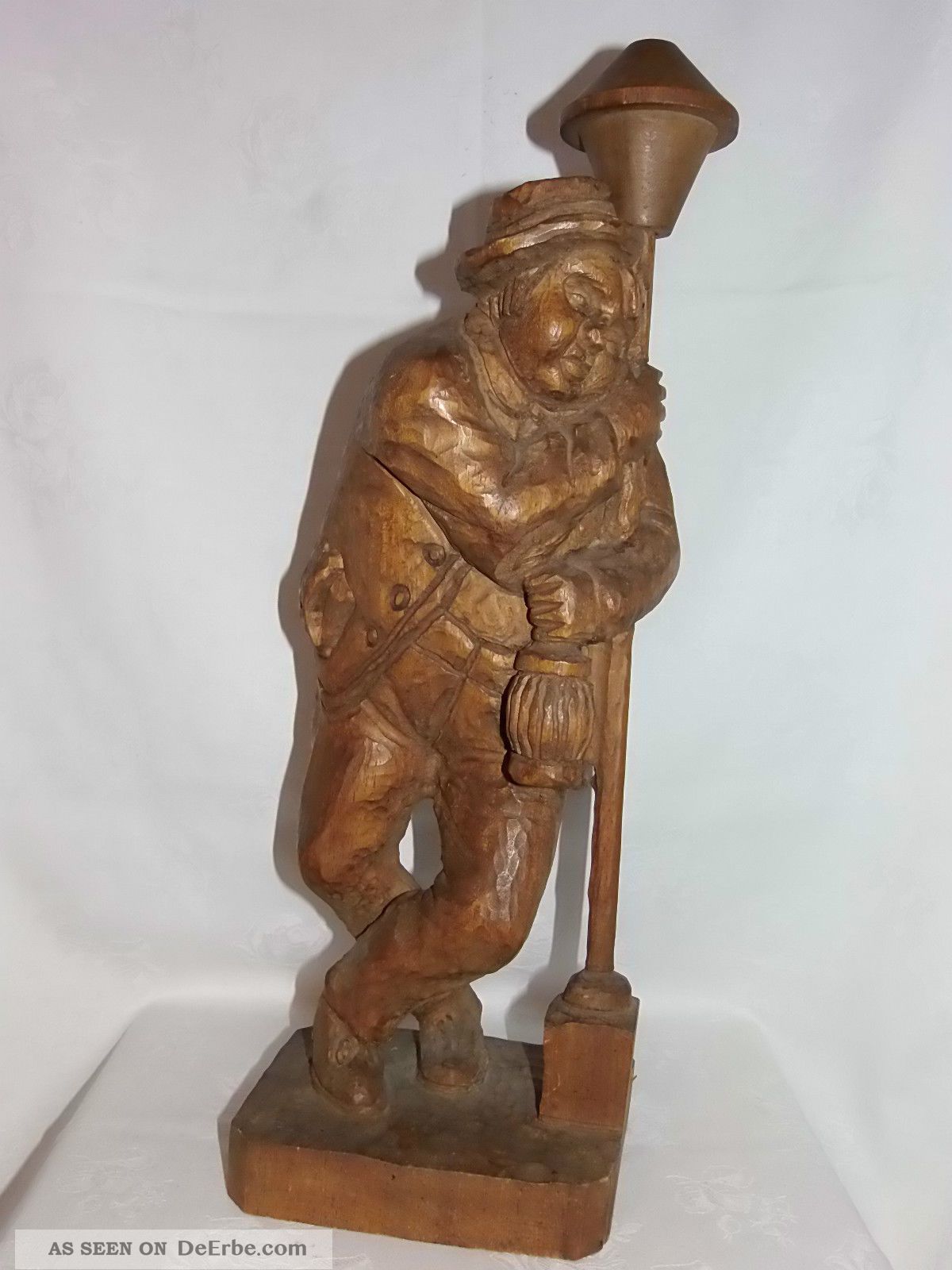 Alte Holz Figur - Der Zecher - Lindenholz Massiv Um 1900 Holzarbeiten Bild