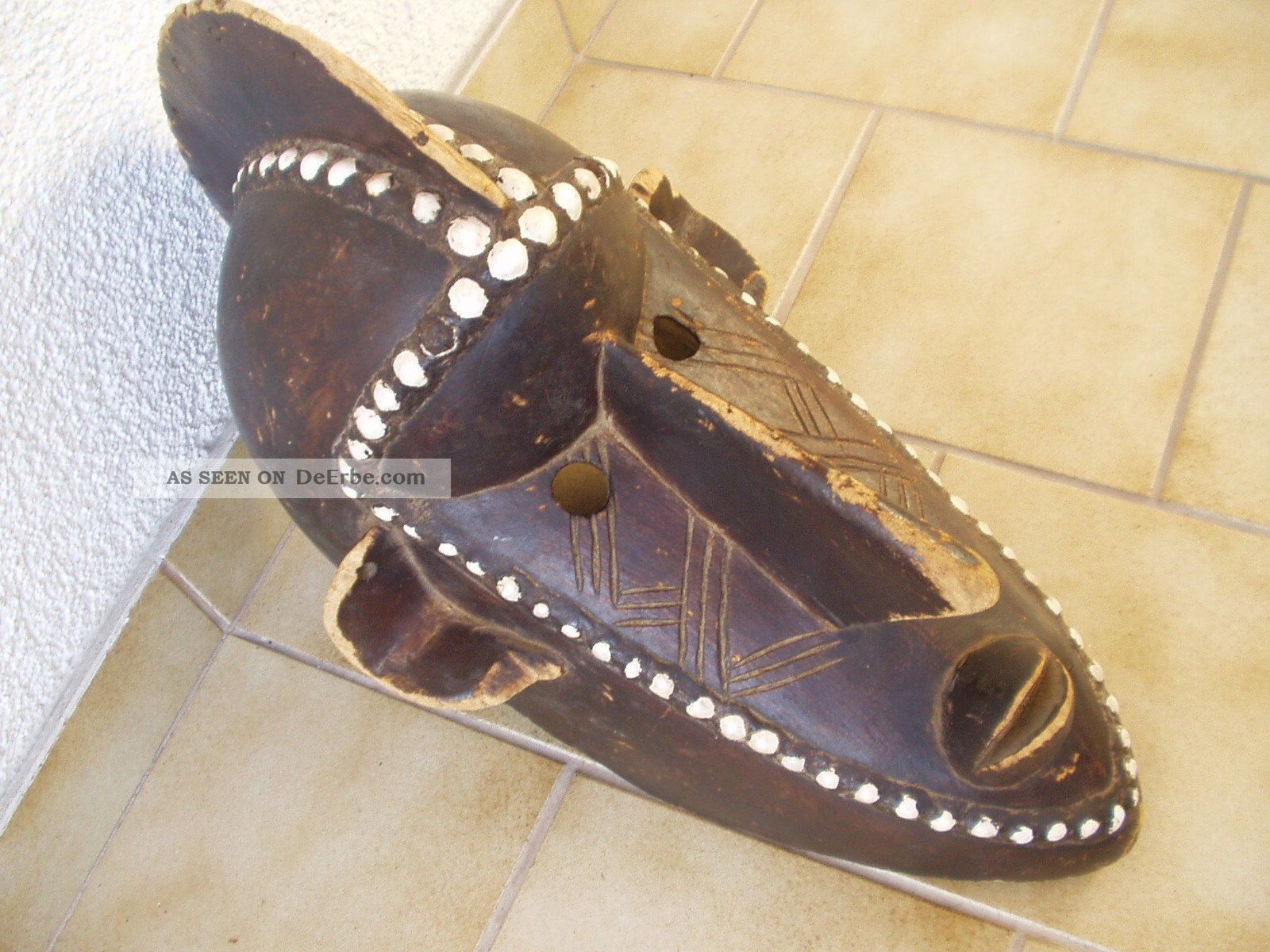 Antike Originale Afrikanische Holz - Maske Geschnitzt Auch Zum Aufsetzen Afrika Bild