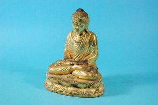 Antike Holzskulptur Mit Vergoldung,  Meditierender Buddha,  Burma,  Siam Um 1830 - 50 Bild