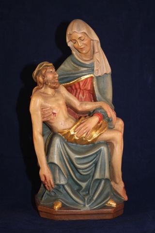 Holz Geschnitzte Heiligenfigur Jesus Und Maria Gold Und Bunt Gefasst L Bild