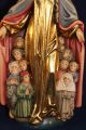 Holz Geschnitzte Heiligenfigur Mit Umhang Gold Und Bunt Gefasst L Skulpturen & Kruzifixe Bild 2