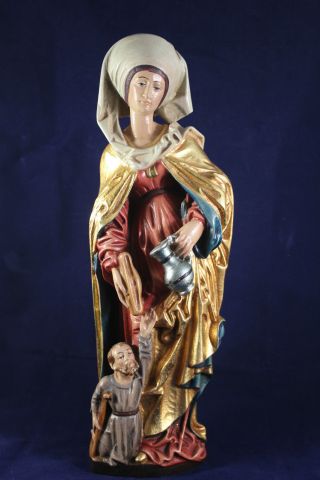 Holz Geschnitzte Heiligenfigur Mit Bettler Gold Und Bunt Gefasst L Bild