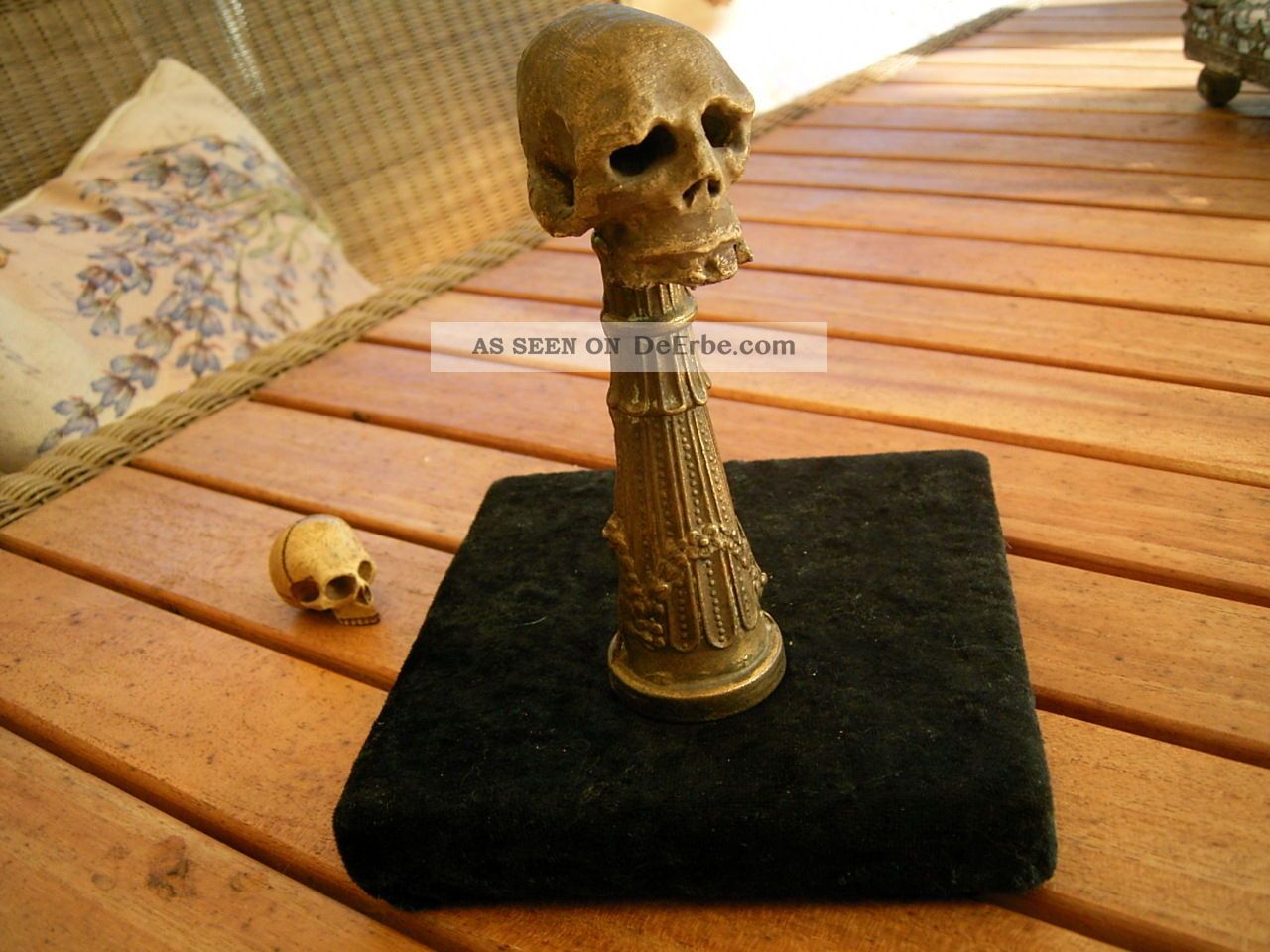 Memento Mori Schädel,  Totenkopf,  Kunstkammer - Objekt 17.  Jh.  Holz Holzarbeiten Bild