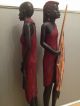 Afrikanische Holzfigur Massaikrieger & Frau Holzarbeiten Bild 7