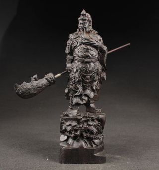Große Guanyu Held 关羽 Skulpturen,  Ebenholz Holz,  China Selten Bild