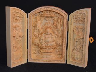 Sammeln Chinesischen Buddha Skulpturen,  Buchsbaum Box Wood,  Selten Bild