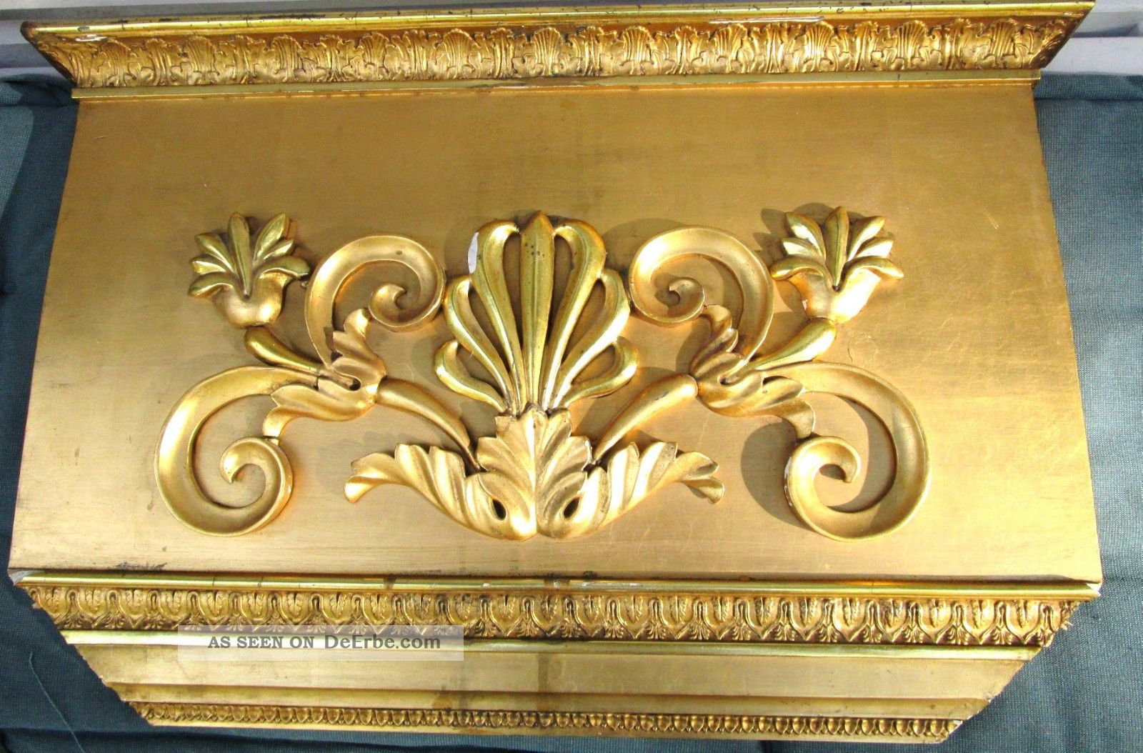 Supraporte Türaufsatz Wanddekoration,  Holz 67 X 43 Cm,  Vergoldet Holzarbeiten Bild