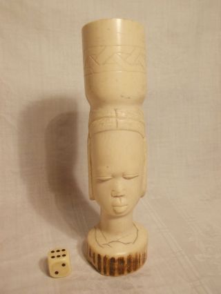 Uralte Afrikanische Figur Bein Eingeborener Aus Nachlass Bild