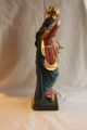 Geschnitzte Holz Mondsichelmadonna Gold Und Bunt Gefasst 41,  5 Cm Skulpturen & Kruzifixe Bild 6