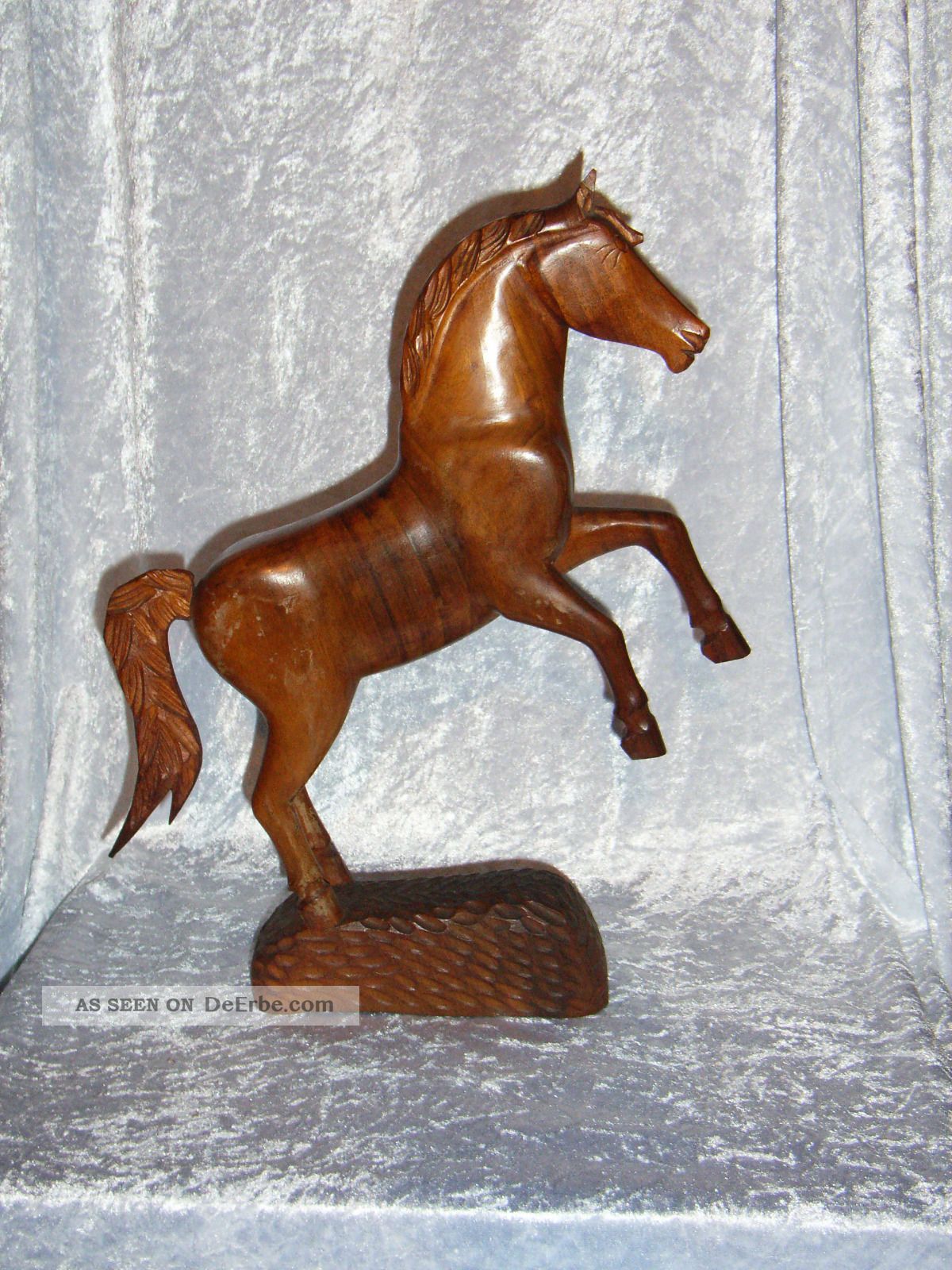 Holzfigur Pferd Ca.  43 Cm Hoch Sammlerstück Echtholz Holzarbeiten Bild