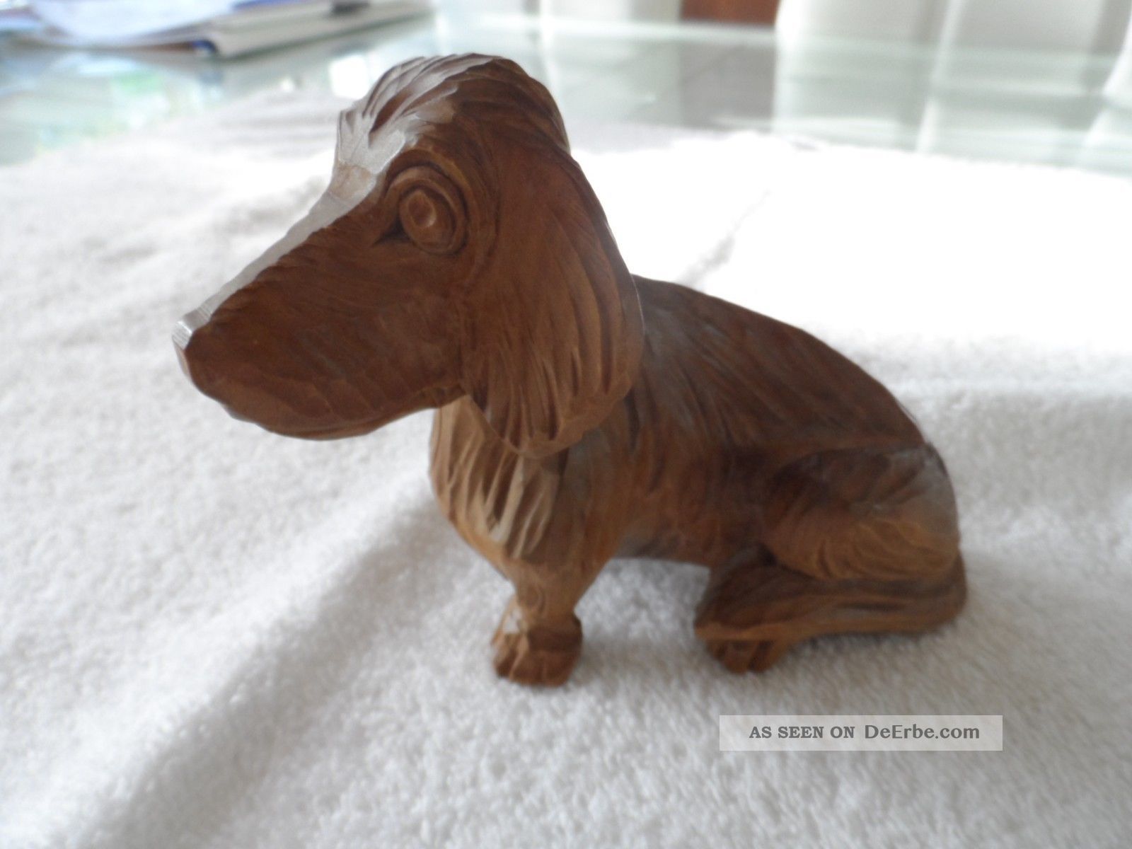 Sehr Schöne Figur Dackel Holz Handgeschnitzt Hund Holzarbeiten Bild