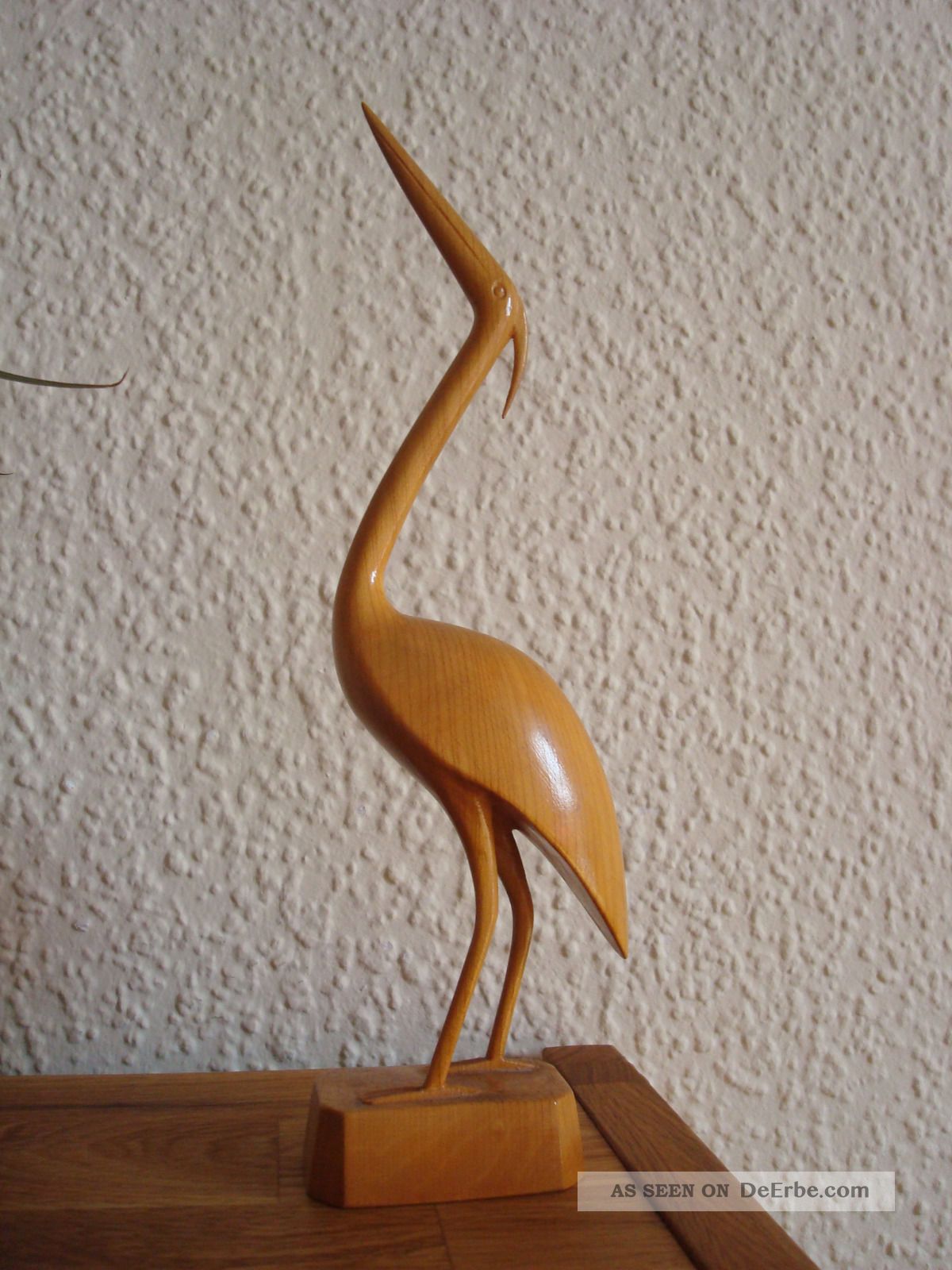 Reiher,  Kranich Holz Geschnitzt,  70er Jahre Top Holzarbeiten Bild