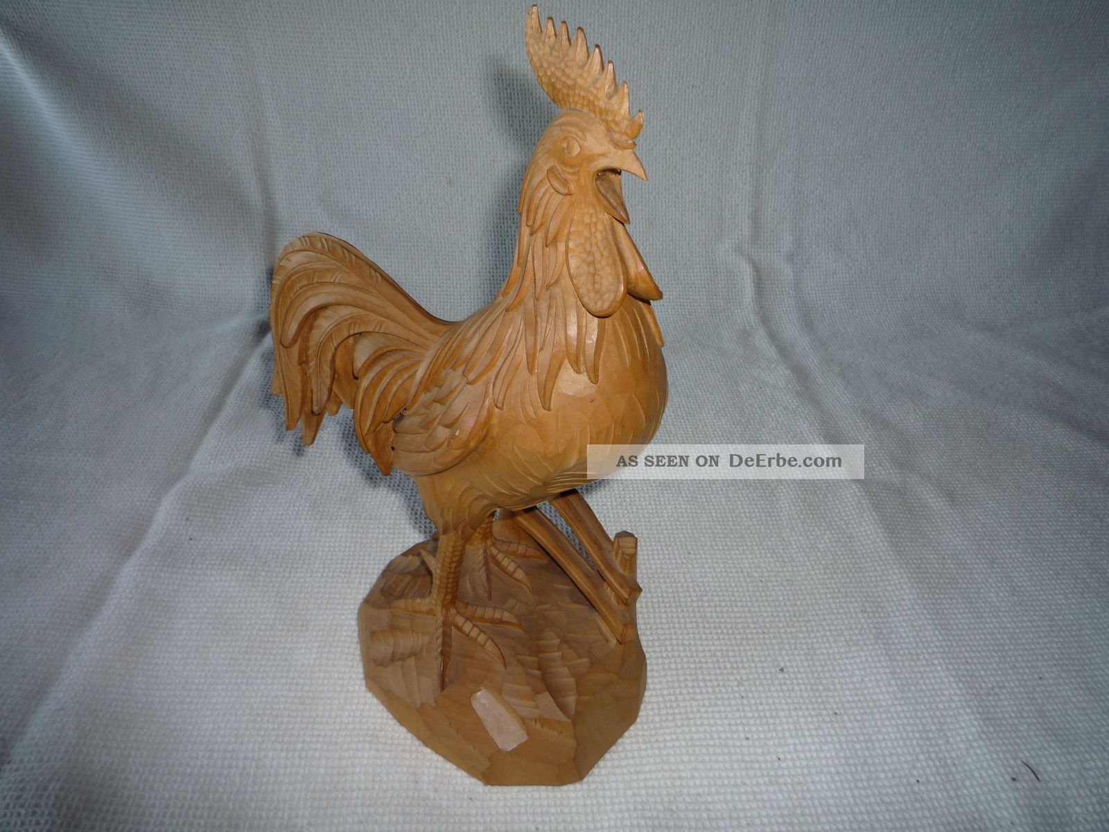 Holzschnitzerei,  Holzfigur Geschnitzt,  Aus Sammlung,  Hahn Groß 34 Cm (nr.  28) Holzarbeiten Bild