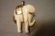 Antiker Anhänger Elefant Mit Sterling Silber Aus Echtem Bein Beinarbeiten Bild 1