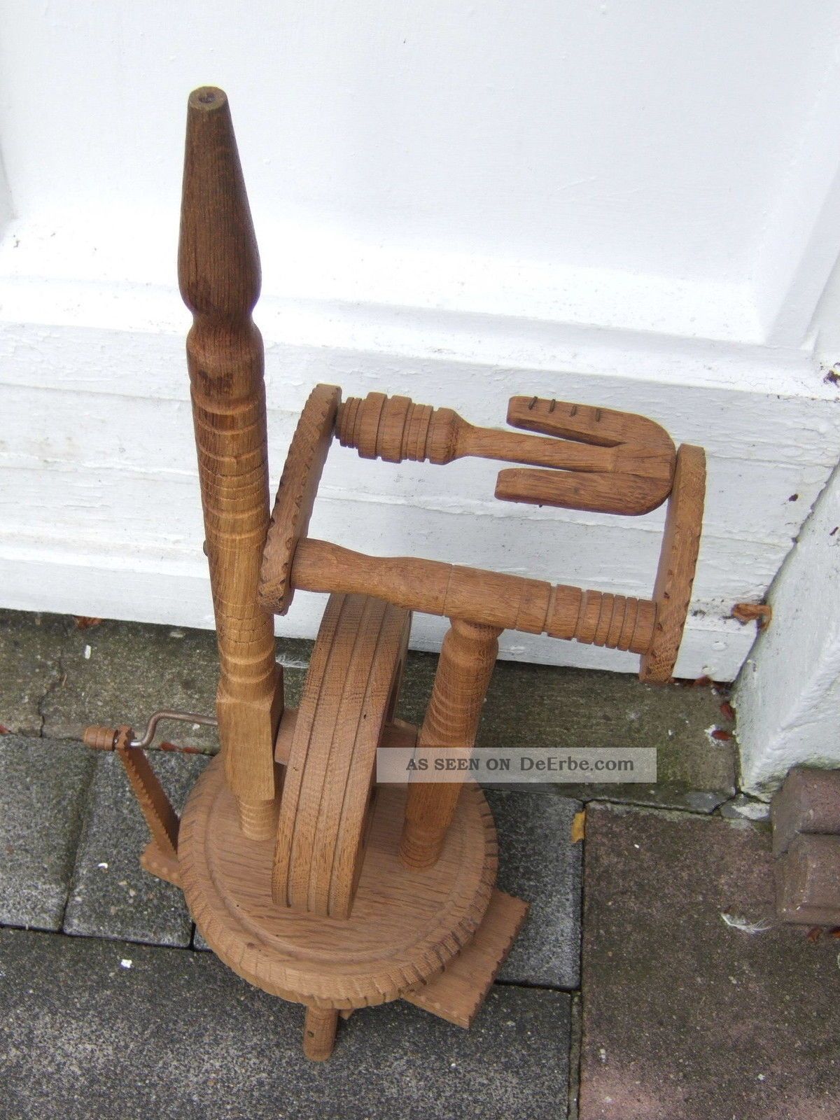 Deko Spinnrad Eiche Handarbeit Holzarbeiten Bild