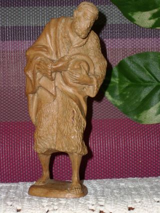 Holzfigur - Krippenfigur - Hirte Mit Hut - Südtirol - Geschnitzt - Deko - 15cm - Serie Bild